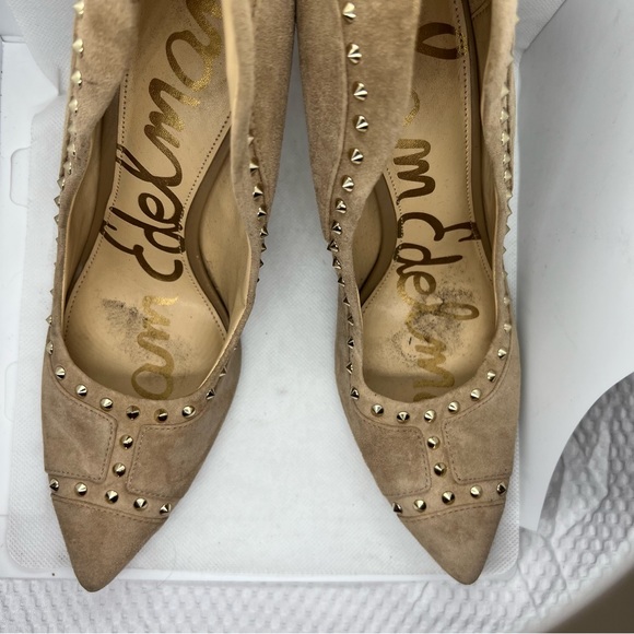 Sam Edelman Hayden Gold Studded Stiletto Pumps Heels Pointed Toe, Sz 6.5 - Picture 8 of 8